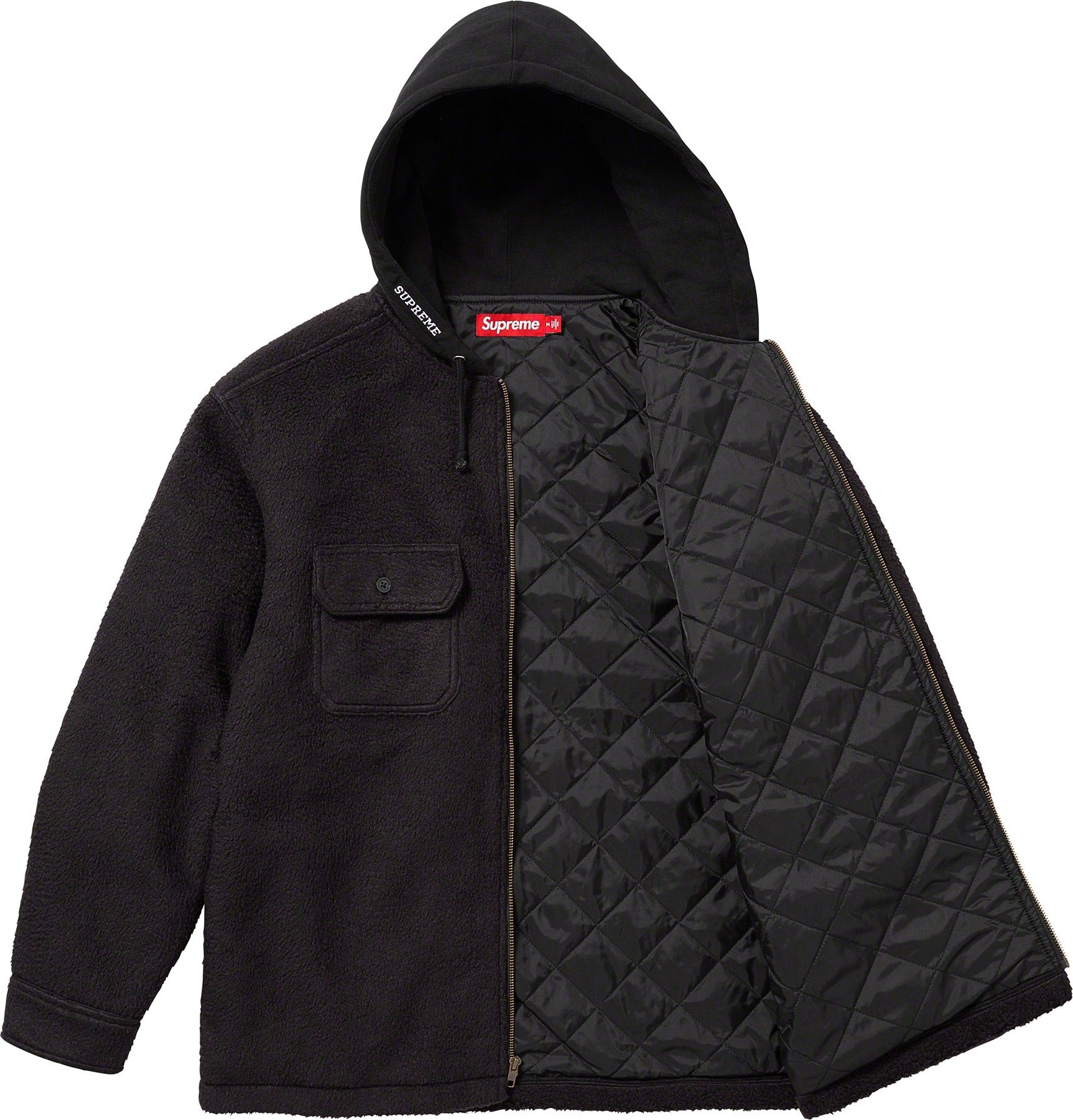 Fleece Zip Up Hooded Shirt view 14